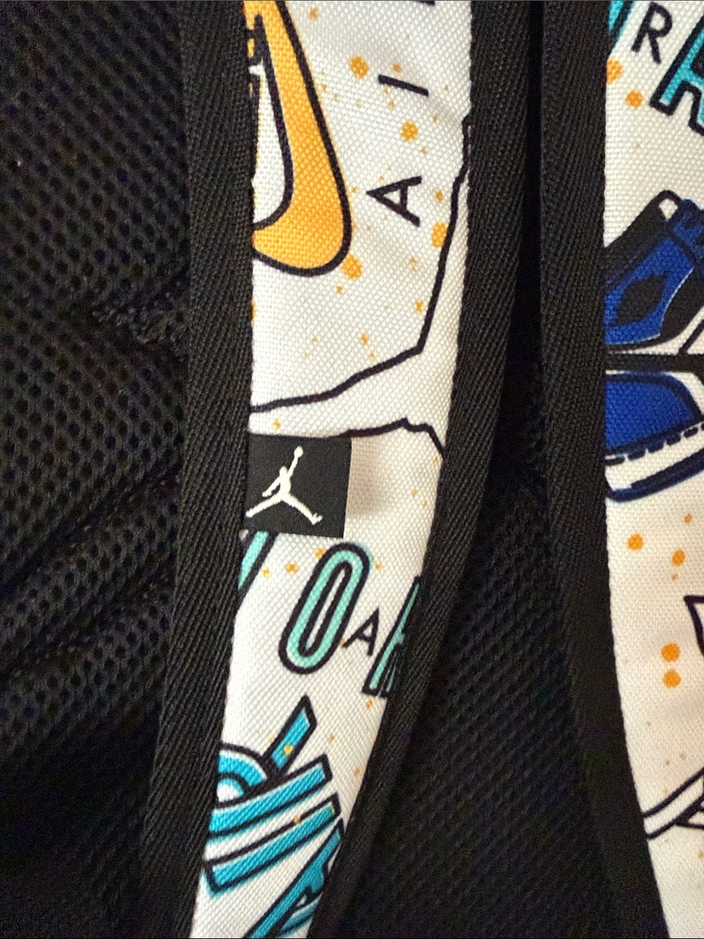 Jordan White Multi-Color Logo Print Backpack - Picture 4 of 6